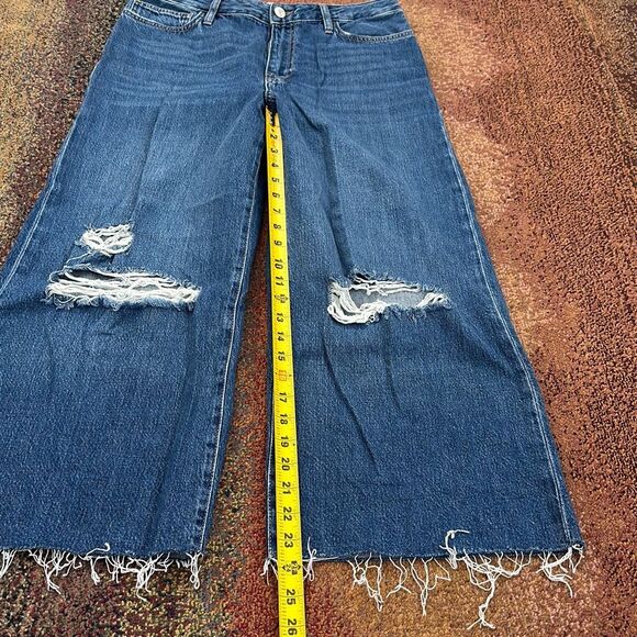 FRAME High-Rise Wide Crop Distressed Jeans Size 31 - Picture 5 of 13